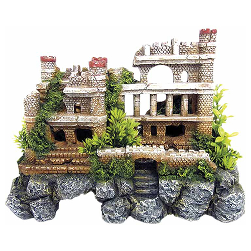 Nobby Aquariendekoration Burgruine mit Pflanzen groß
