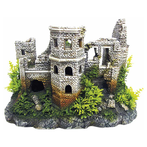 Nobby Aquariendekoration Burgruine mit Pflanzen mittelgroß