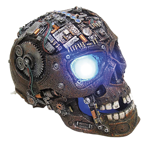 Nobby Aquariendekoration Cyborg Schädel mit LED