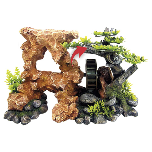 Nobby Aquariendekoration Fels und Wasserrad mit Pflanzen Nobby Aquariendekoration Fels und Wasserrad mit Pflanzen