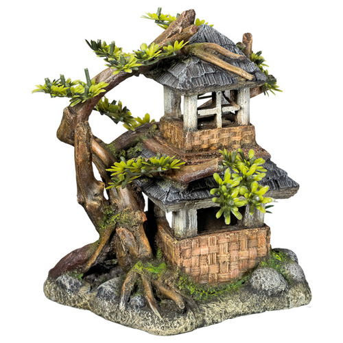 Nobby Aquariendekoration Haus mit Bonsai
