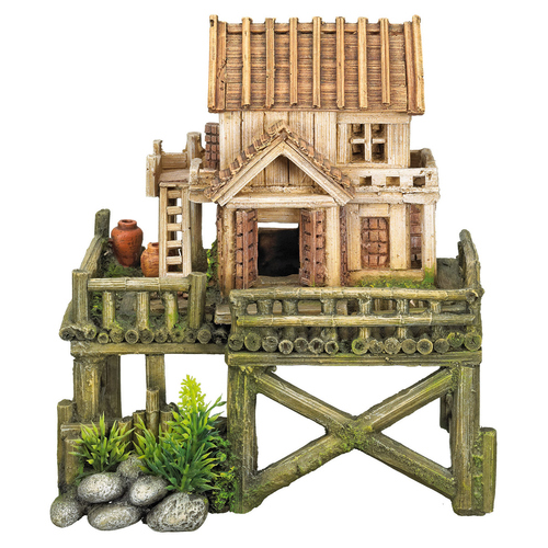 Nobby Aquariendekoration Haus mit Pflanzen 20,2 x 13,5 x 22 cm