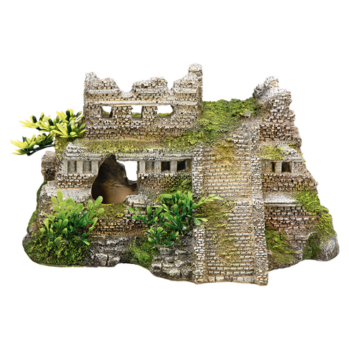 Nobby Aquariendekoration Maya Ruine mit Pflanzen