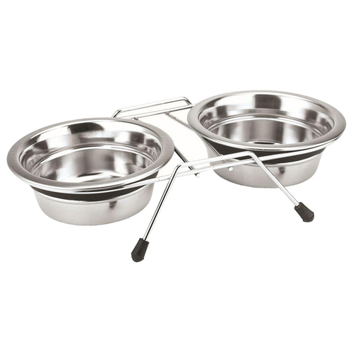Nobby Doppelnapf Edelstahl Silent Diner für Hunde