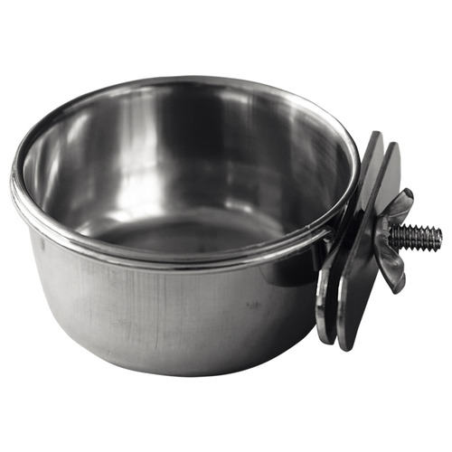 Nobby Edelstahlnapf mit Befestigung Ring mit Schraube, Durchmesser: 15 cm