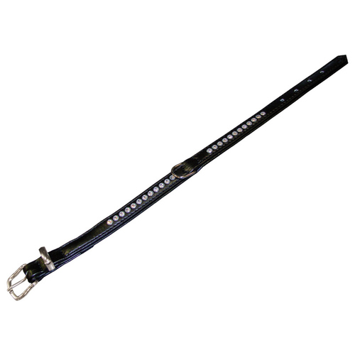 Nobby Halsband Crystal einreihig schwarz, Länge: 37 cm / Breite: 12/14 mm
