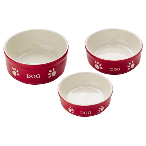 Nobby Hunde Keramiknapf Dog rot/beige, Durchmesser: 12 cm / Höhe: 3,7 cm