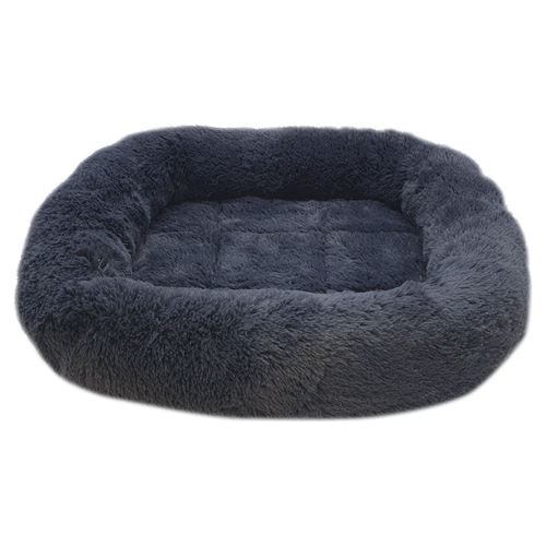 Nobby Hundekissen oval mit Rand Bian dunkelgrau, Maße: 88 x 68 x 8 cm