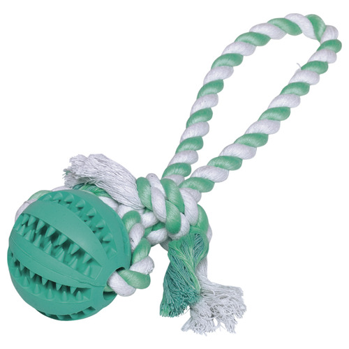 Nobby Hundespielzeug Vollgummi Dental Line Ball mit Seil