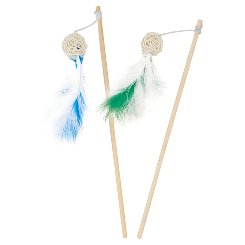 Nobby Katzen-Angel mit Rattanball
