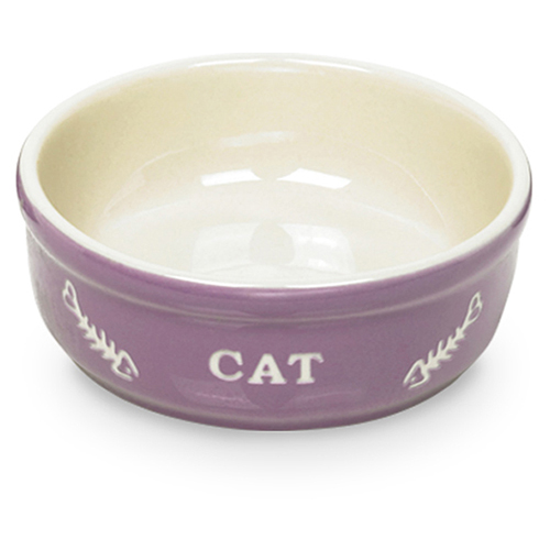 Nobby Katzen Keramikschale Cat lila/beige