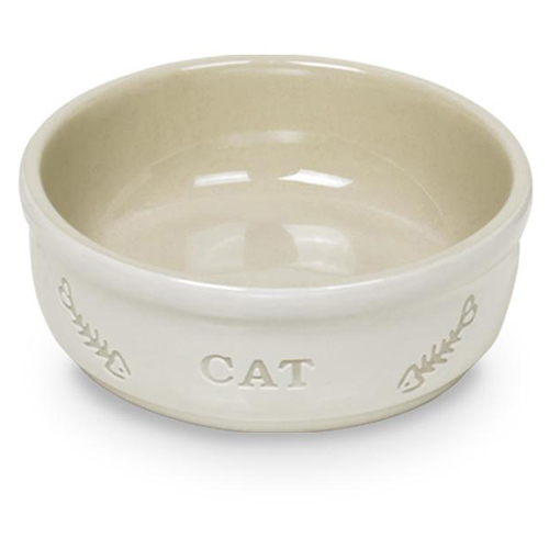 Nobby Katzen Keramikschale Cat weiß/beige