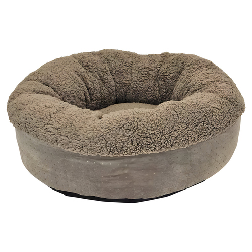 Nobby Katzen Komfortbett Donut Teddy taupe, Maße: Ø 60 x 22 cm