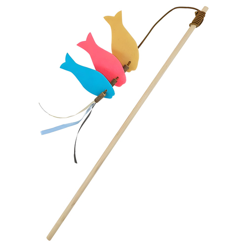 Nobby Katzenangel Fisch aus Filz mit Holz
