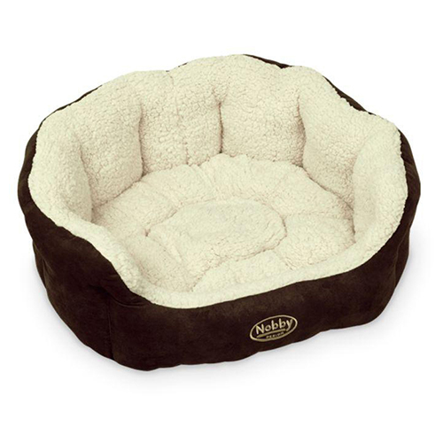 Nobby Katzenbett Taika braun/wollweiß, Maße: 55 x 50 x 21 cm