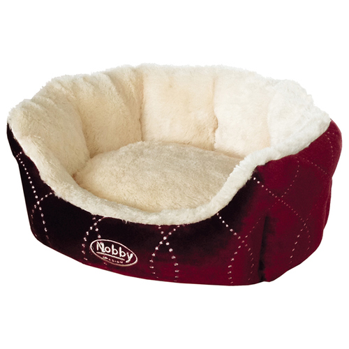 Nobby Katzenbett oval Ceno weinrot, Maße: 65 x 57 x 22 cm