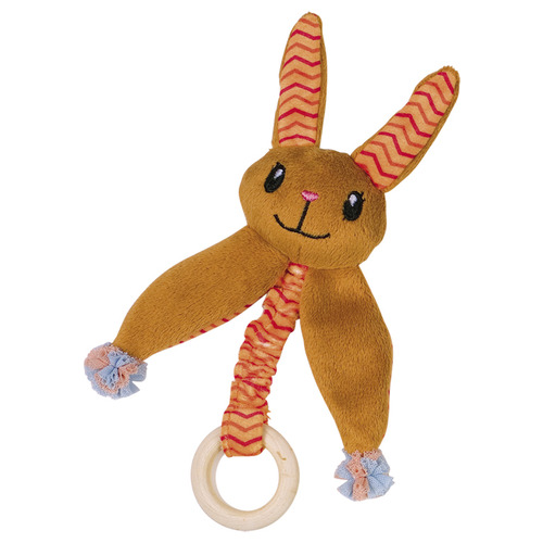 Nobby Katzenspielzeug Plüsch Hase mit Catnip und Holzring orange