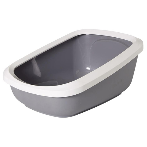 Nobby Katzentoilette mit Rand Aseo Jumbo grau/weiß