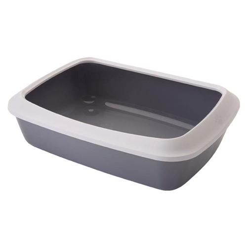 Nobby Katzentoilette mit Rand Iriz grau, Maße: 42 x 31 x 12,5 cm