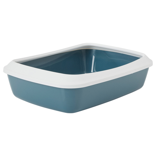 Nobby Katzentoilette mit Rand Iriz grau-blau, Maße: 50 x 37 x 13,5 cm