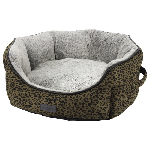 Nobby Komfort Bett oval Leo leopard braun für Katzen