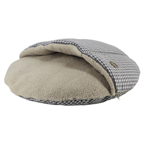 Nobby Komfort Kissen rund Xaver mit Kuscheldecke grau