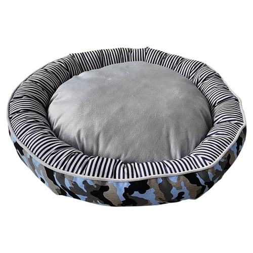 Nobby Komfortbett Donut Elio blau camouflage, Maße: Ø 50 x 15 cm