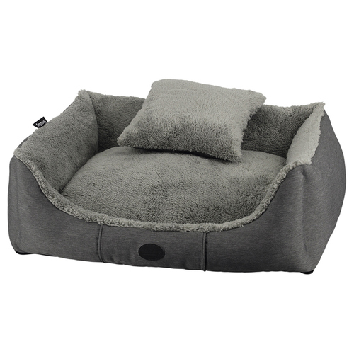 Nobby Komfortbett mit Kissen eckig Kemba grau, Maße: 120 x 95 x 26 cm
