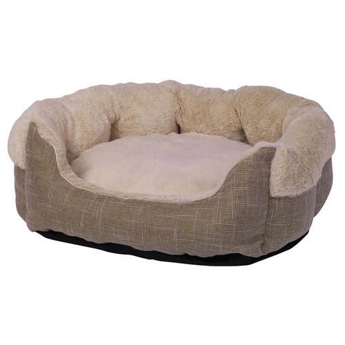 Nobby Komfortbett oval Classic Sinok beige, Maße: 64 x 58 x 25 cm