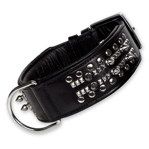 Nobby Leder Halsband Delgado schwarz, Länge: 70 cm / Breite: 50 mm