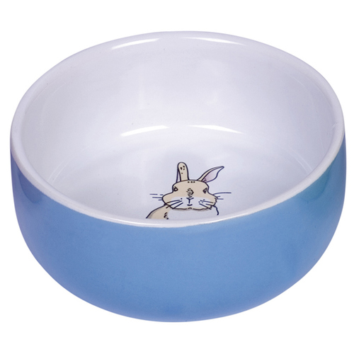 Nobby Nager Keramik Napf brown Rabbit blau/weiß