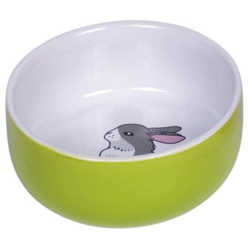 Nobby Nager Keramik Napf grey Rabbit grün/weiß