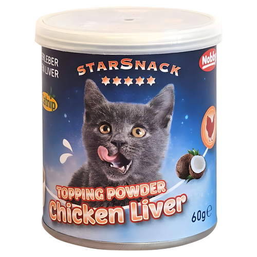 Nobby StarSnack Topping Powder Chicken Liver mit Catnip 60 g