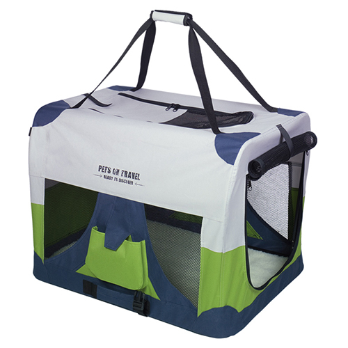 Nobby Transportbox Traveller Fashion grau/blau/grün für Katzen, Größe: S