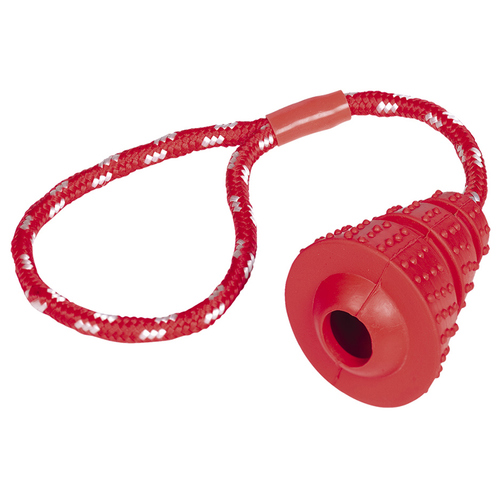 Nobby Vollgummi Kegel mit Seil rot