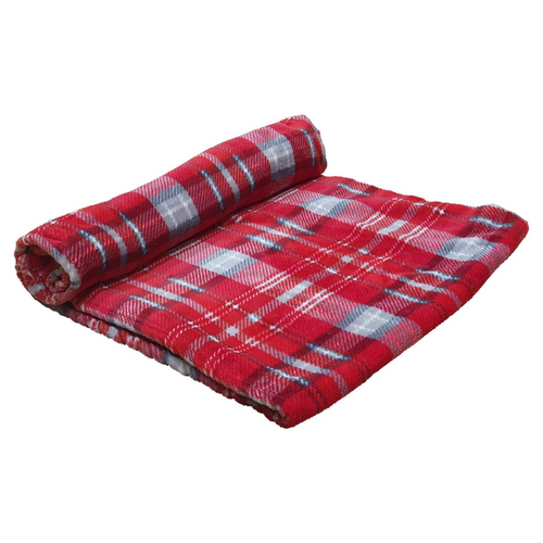 Nobby Xmas Fleece Plaid Kareli rot, Maße: 100 x 150 cm