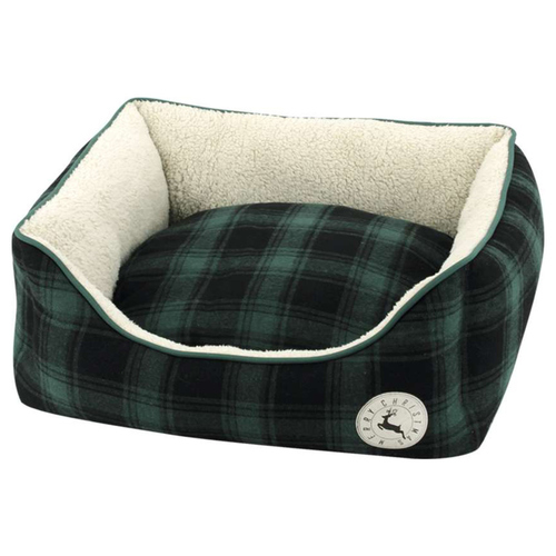 Nobby Xmas Komfort-Bett Checker grün für Katzen, Maße: 60 x 48 x 19 cm