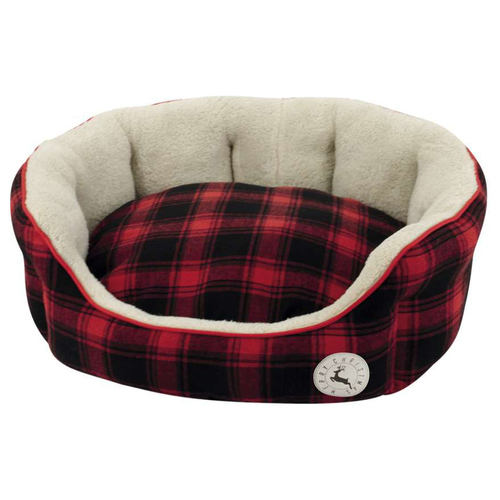 Nobby Xmas Komfort-Bett Checker rot für Katzen, Maße: 65 x 57 x 22 cm