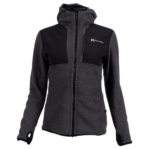 Non-stop dogwear Damen Kapuzenjacke Hoodie FZ schwarz/grau, Größe: M