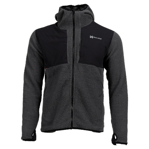 Non-stop dogwear Herren Kapuzenjacke Hoodie FZ schwarz/grau, Größe: M