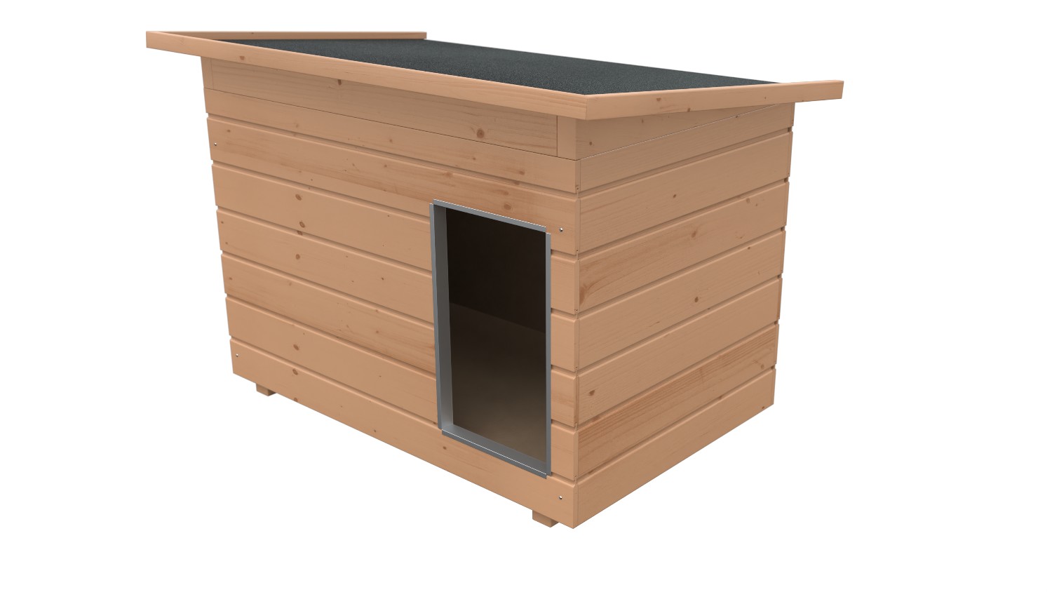 Original SAUERLAND Holz-Hundehütte, braun imprägniert | Pultdach Allwetter | Ein...