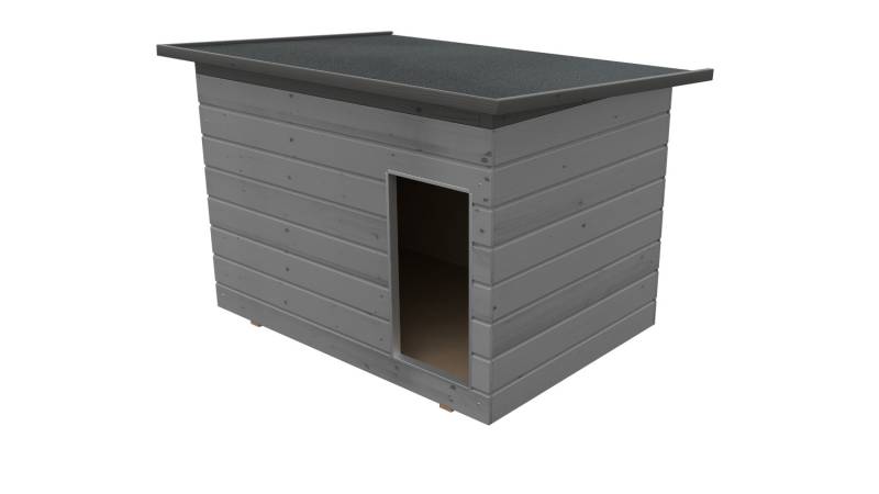 Original SAUERLAND Holz-Hundehütte, platingrau/graphitgrau | Pultdach Allwetter ...