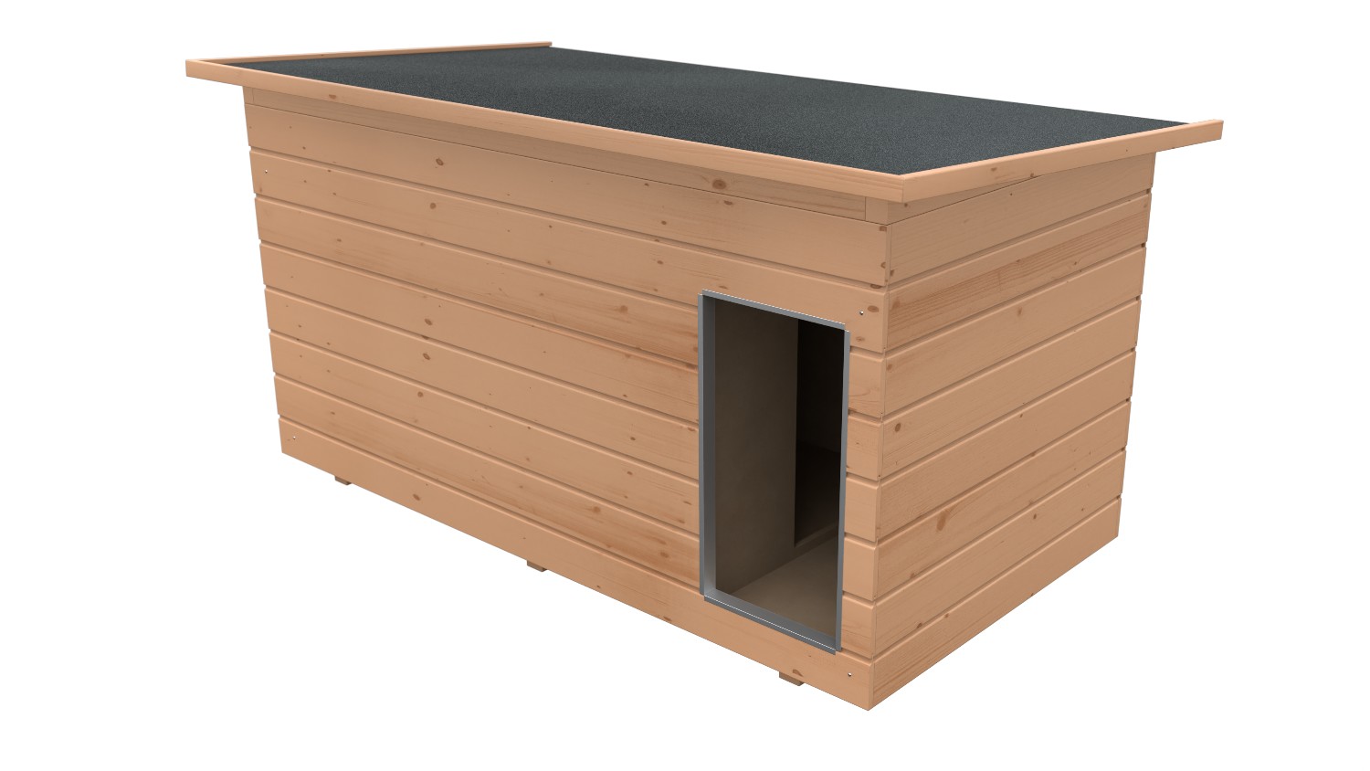 Original SAUERLAND Holz-Hundehütte mit Vorraum, braun imprägniert | Pultdach All...
