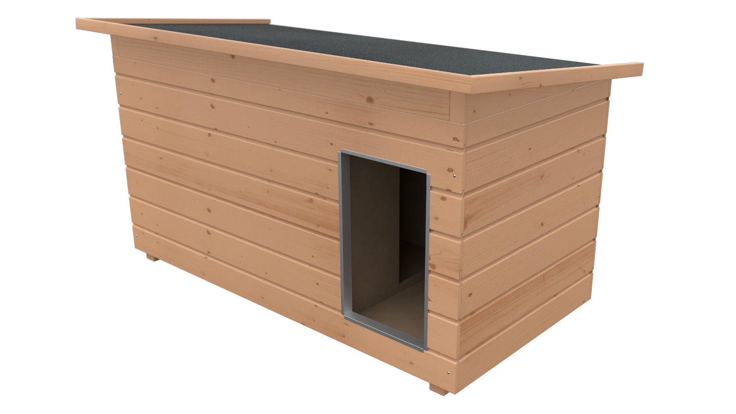 Original SAUERLAND Holz-Hundehütte mit Vorraum, braun imprägniert | Pultdach All...