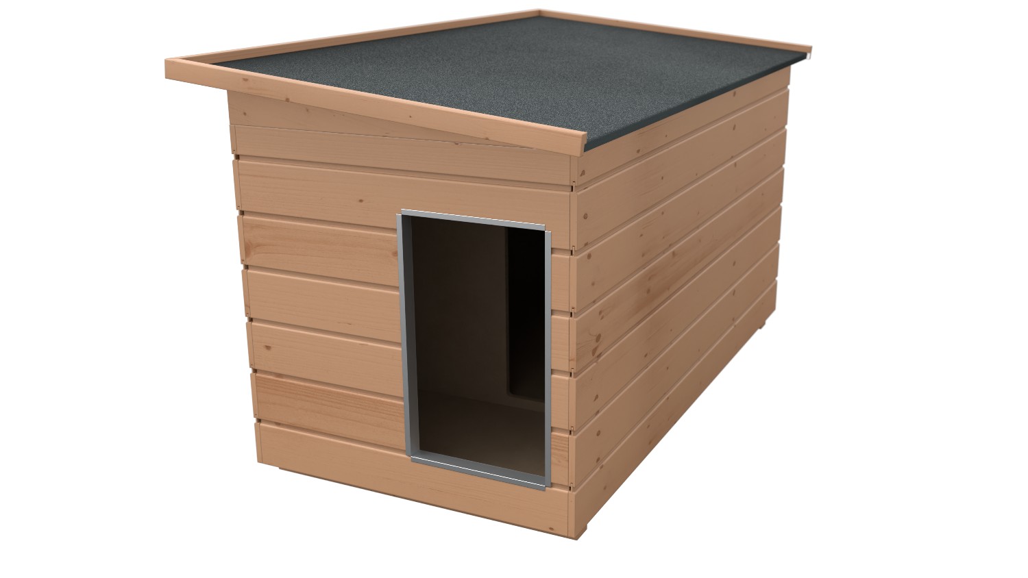 Original SAUERLAND Holz-Hundehütte mit Vorraum, braun imprägniert | Pultdach All...