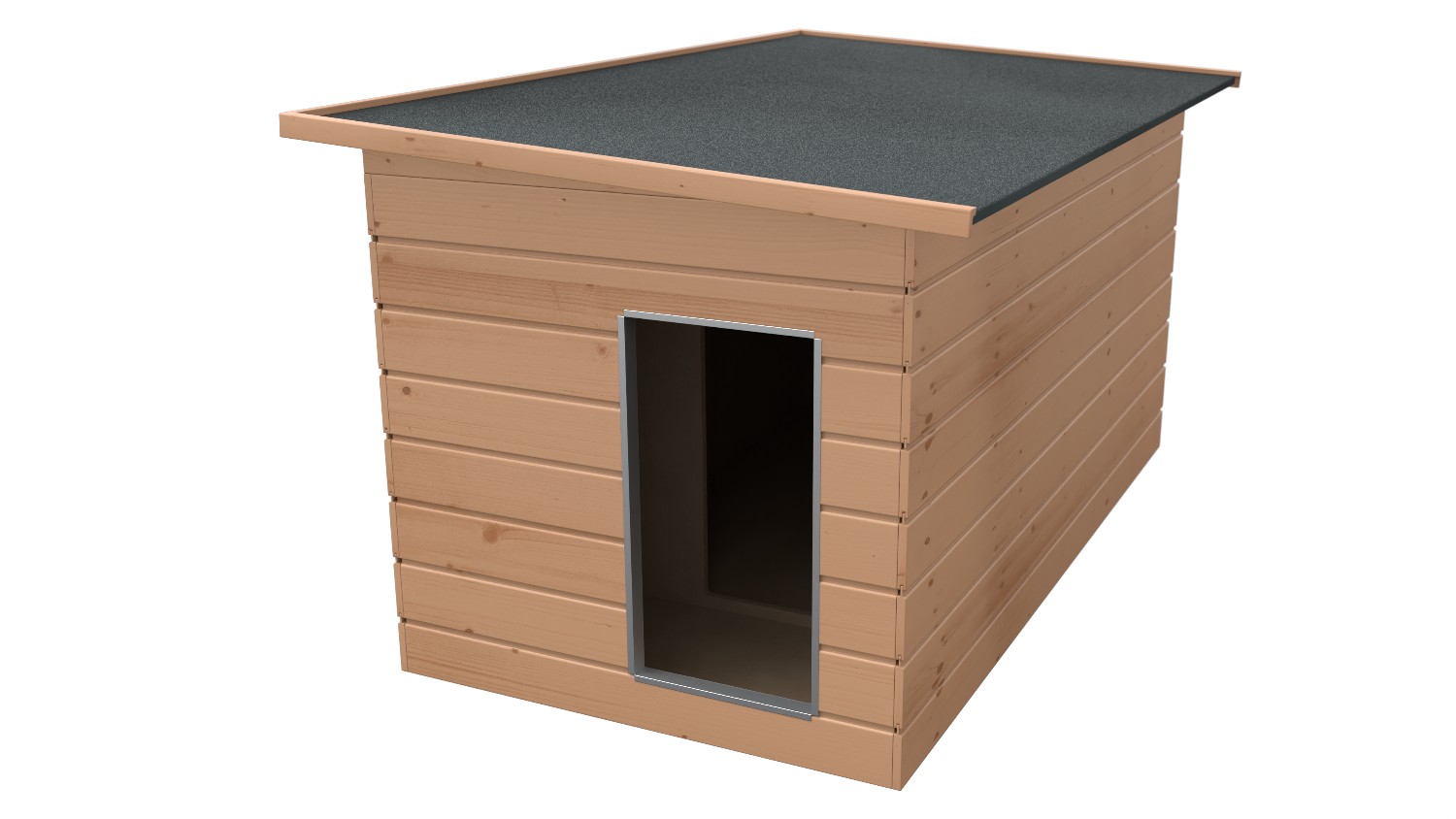 Original SAUERLAND Holz-Hundehütte mit Vorraum, braun imprägniert | Pultdach All...