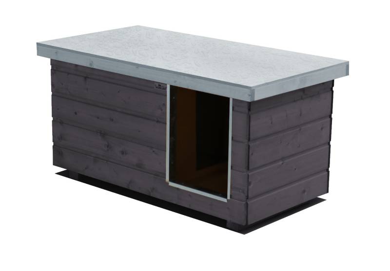 Original SAUERLAND Holz-Hundehütte mit Vorraum, graphitgrau/platingrau | Flachda... Original SAUERLAND Holz-Hundehütte mit Vorraum, graphitgrau/platingrau | Flachda...