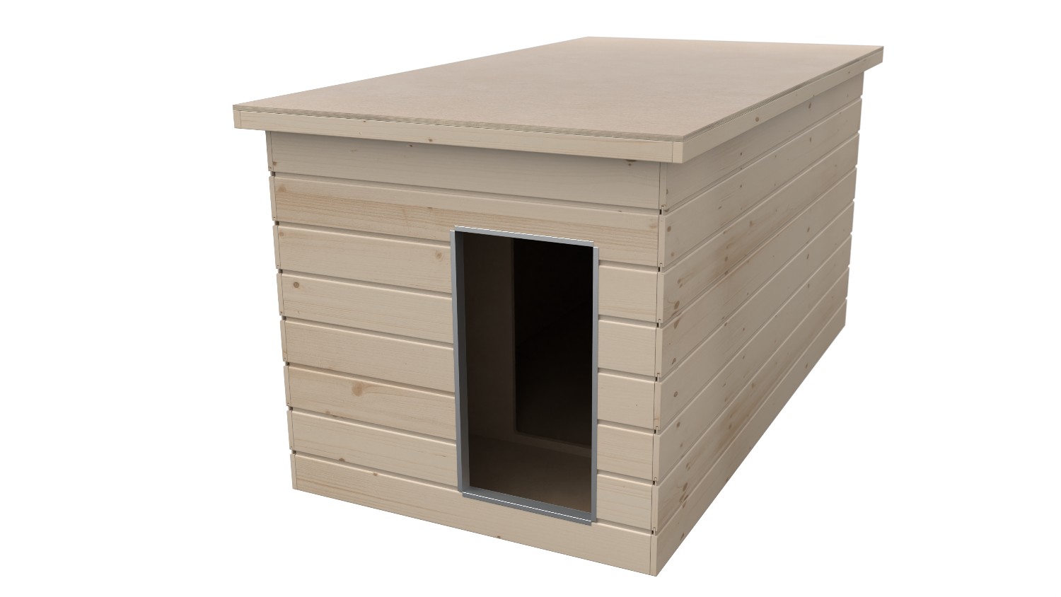 Original SAUERLAND Holz-Hundehütte mit Vorraum, naturbelassen | Flachdach Dicksc...