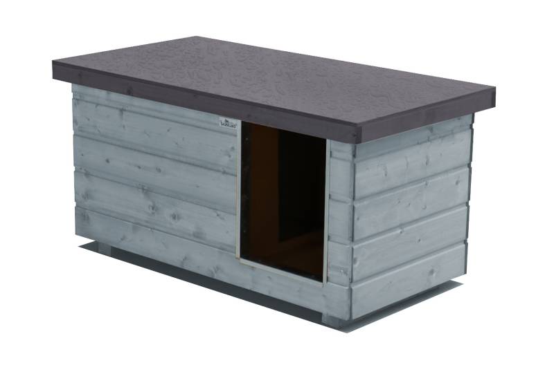 Original SAUERLAND Holz-Hundehütte mit Vorraum, platingrau/graphitgrau | Flachda... Original SAUERLAND Holz-Hundehütte mit Vorraum, platingrau/graphitgrau | Flachda...