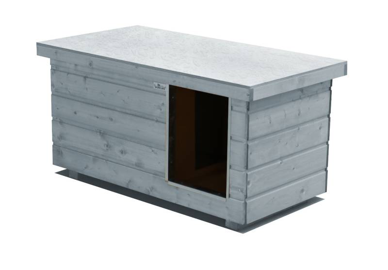 Original SAUERLAND Holz-Hundehütte mit Vorraum, platingrau | Flachdach Dickschic... Original SAUERLAND Holz-Hundehütte mit Vorraum, platingrau | Flachdach Dickschic...